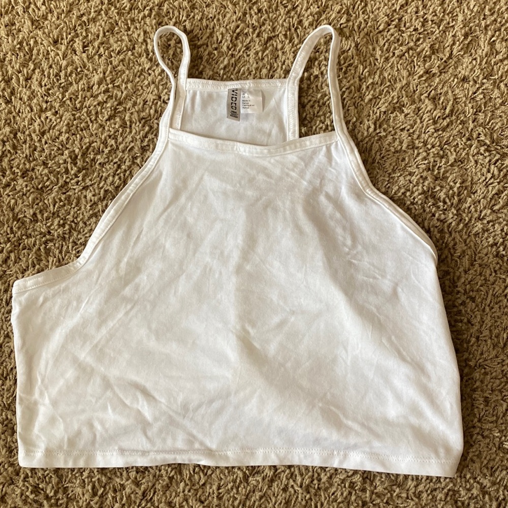 divided white large tank top